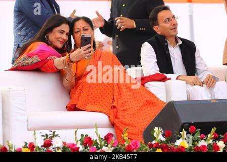 Ex Ministro Capo Vasundhara Raje durante la cerimonia di giuramento del nuovo Ministro Capo del Rajasthan, ad Albert Hall a Jaipur, Rajasthan ,India , Lunedi, 17 dicembre 2018.(Photo by Vishal Bhatnagar/NurPhoto) Foto Stock