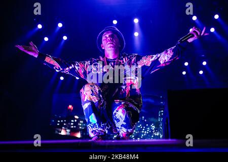 (12/22/2018) il rapper italiano Salmo si esibisce dal vivo al Mediolanum Forum di Assago Milano (Foto di Roberto Fiziio/NurPhoto) Foto Stock