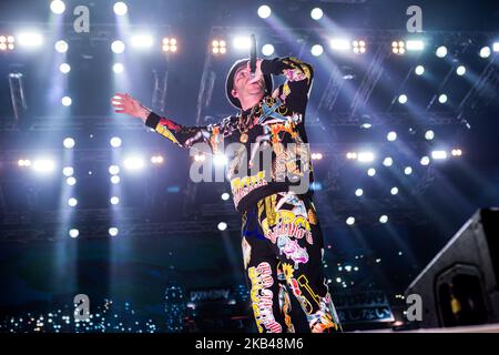 (12/22/2018) il rapper italiano Salmo si esibisce dal vivo al Mediolanum Forum di Assago Milano (Foto di Roberto Fiziio/NurPhoto) Foto Stock