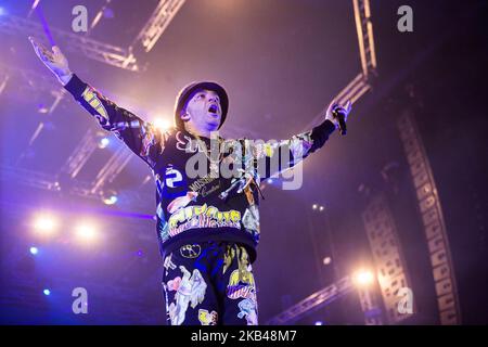 (12/22/2018) il rapper italiano Salmo si esibisce dal vivo al Mediolanum Forum di Assago Milano (Foto di Roberto Fiziio/NurPhoto) Foto Stock