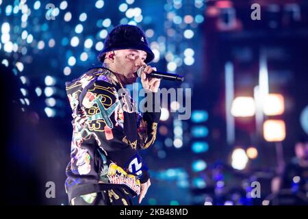 (12/22/2018) il rapper italiano Salmo si esibisce dal vivo al Mediolanum Forum di Assago Milano (Foto di Roberto Fiziio/NurPhoto) Foto Stock