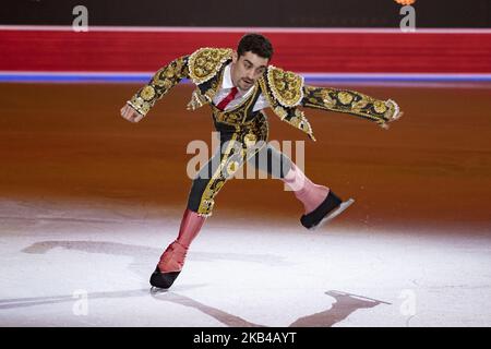 Javier Fernández si esibisce in Revolution on Ice Tour 2018 a Madrid Palacio Vistalegreon il 28 dicembre 2018 a Madrid, Spagna. (Foto di Oscar Gonzalez/NurPhoto) Foto Stock