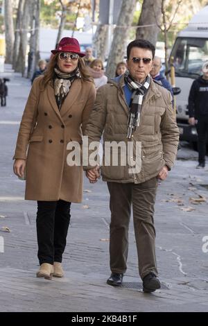 Ana María Aldon e Jose Ortega Cano assistono al 26th° anniversario della festa di beneficenza tra Artisti e Celebritie a favore della Fondazione Universitaria di Madrid. Spagna. 29 dicembre 2018 (Foto di Oscar Gonzalez/NurPhoto) Foto Stock