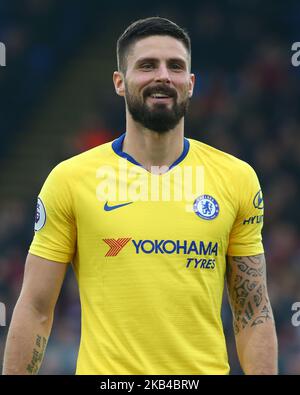 Londra, Inghilterra - 30 dicembre 2018 Olivier Giroud di Chelsea durante la Premier League tra Crystal Palace e Chelsea allo stadio Selhurst Park , Londra, Inghilterra il 30 dicembre 2018. (Foto di Action Foto Sport/NurPhoto) Foto Stock