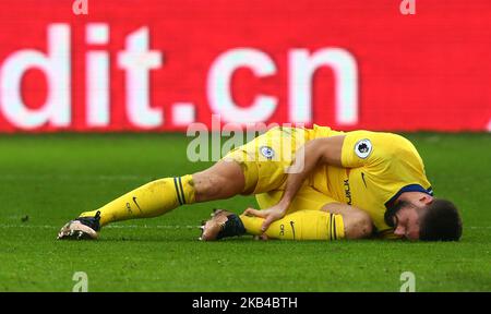 Londra, Inghilterra - 30 dicembre, 2018 Olivier Giroud di Chelsea prende un infortunio durante la Premier League tra Crystal Palace e Chelsea allo stadio Selhurst Park , Londra, Inghilterra il 30 dicembre 2018. (Foto di Action Foto Sport/NurPhoto) Foto Stock