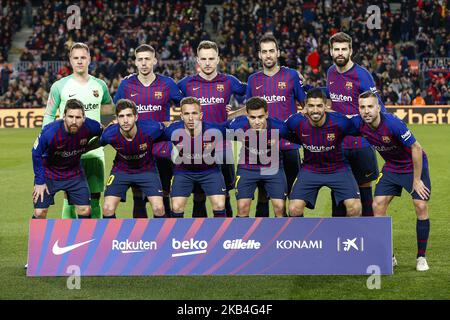 FC Barcelona squadra iniziale durante la partita FC Barcelona contro Eibar, per il round 19 della Liga Santander, disputata a Camp Nou il 13 gennaio 2019 a Barcellona, Spagna. (Foto di Mikel Trigueros/Urbanandsport/NurPhoto) Foto Stock