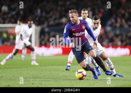 FC Barcelona centrocampista Arthur (8) durante la partita FC Barcelona contro Eibar, per il round 19 della Liga Santander, giocata a Camp Nou il 13 gennaio 2019 a Barcellona, Spagna. (Foto di Mikel Trigueros/Urbanandsport/NurPhoto) Foto Stock