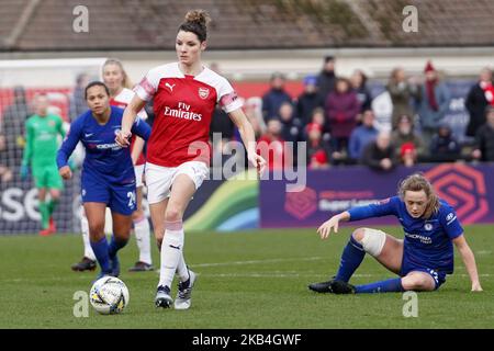 BOREHAMWOOD, INGHILTERRA, 13th gennaio Dominique Bloodworth of Arsenal durante la partita di football della fa Women's Super League tra Arsenal Women e Chelsea Women a Meadow Park il 13th gennaio a Borehamwood, Inghilterra. (Foto di Action Foto Sport/NurPhoto) Foto Stock