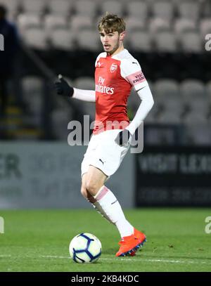 Zak Swanson of Arsenal durante la partita della fa Youth Fourth Round tra Arsenal e Tottenham Hotspur al Meadow Park Stadium il 17 gennaio 2019 a Borehamwood, Regno Unito. (Foto di Action Foto Sport/NurPhoto) Foto Stock