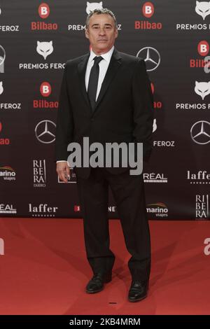 Eduard Fernandez partecipa al Red Carpet dei Feroz Awards 2019 all'Arena di Bilbao, Spagna, il 19 gennaio 2019 (Foto di Gabriel Maseda/NurPhoto) Foto Stock