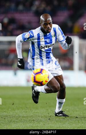 Allan-Romeo Nyom (12) di CD Leganes durante la partita FC Barcelona contro CD Leganes, per il round 20 della Liga Santander, giocata a Camp Nou il 20 gennaio 2019 a Barcellona, Spagna. (Foto di Mikel Trigueros/Urbanandsport/NurPhoto) Foto Stock
