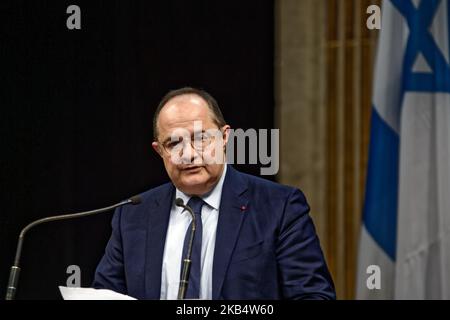 Ariel Goldmann (Presidente del Fondo sociale Ebraico) parla durante la visita di Reuven Rivlin (Presidente israeliano) al Municipio di Parigi con Anne Hidalgo (Sindaco di Parigi) - 24 gennaio 2019 , Parigi (Foto di Daniel Pier/NurPhoto) Foto Stock