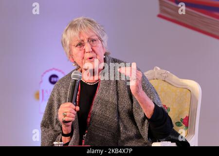 La scrittrice australiana Germaine Greer parla durante la sessione al Jaipur Literature Festival 2019, al Diggi Palace di Jaipur, Rajasthan, India, giovedì 24,2019 gennaio. (Foto di Vishal Bhatnagar/NurPhoto) Foto Stock