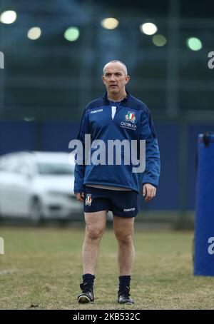 Italia trainig - Rugby Guinness sei Nazioni 2019 Capo allenatore Conor o'Shea al Giulio Onesti Sport Center di Roma il 28 gennaio 2019. (Foto di Matteo Ciambelli/NurPhoto) Foto Stock