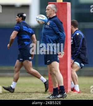 Italia trainig - Rugby Guinness sei Nazioni 2019 Capo allenatore Conor o'Shea al Giulio Onesti Sport Center di Roma il 28 gennaio 2019. (Foto di Matteo Ciambelli/NurPhoto) Foto Stock