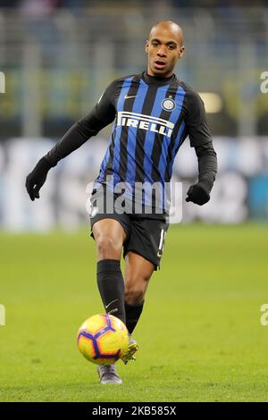 Joao Mario #15 del FC Internazionale Milano in azione durante la serie Un match tra FC Internazionale e Bologna FC allo Stadio Giuseppe Meazza il 3 febbraio 2019 a Milano. (Foto di Giuseppe Cottini/NurPhoto) Foto Stock