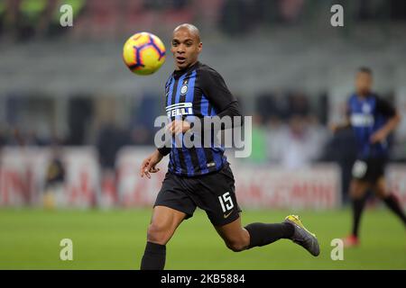 Joao Mario #15 del FC Internazionale Milano in azione durante la serie Un match tra FC Internazionale e Bologna FC allo Stadio Giuseppe Meazza il 3 febbraio 2019 a Milano. (Foto di Giuseppe Cottini/NurPhoto) Foto Stock