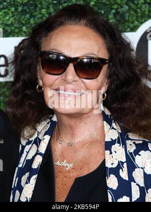 MANHATTAN, NEW YORK CITY, NEW YORK, USA - SETTEMBRE 04: La stilista Diane von Furstenberg arriva al Couture Council Luncheon 2019 in onore di Christian Louboutin tenutosi al David H. Koch Theater presso il Lincoln Center il 4 Settembre 2019 a Manhattan, New York City, New York, Stati Uniti. (Foto di Xavier Collin/Image Press Agency/NurPhoto) Foto Stock