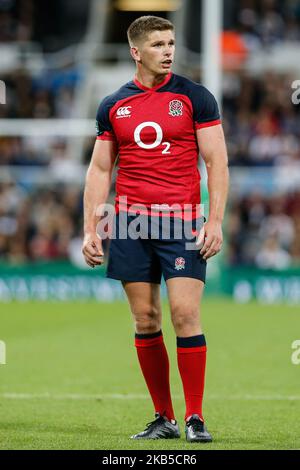 Owen Farrell of England durante la partita internazionale di Quilter Autumn tra Inghilterra e Italia al St. James's Park di Newcastle venerdì 6th settembre 2019. (Foto di Chris Lishman/MI News/NurPhoto) Foto Stock