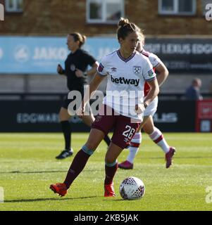 Laura Vetterlein del West Ham United WFC durante la partita di Super League delle donne fa di Barclay tra le donne dell'Arsenal e le donne del West Ham United allo stadio di Meadow Park il 08 settembre 2019 a Boreham Wood, Inghilterra (Photo by Action Foto Sport/NurPhoto) Foto Stock