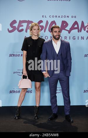 Dani Carvajal e Daphne Canizares parteciperà alla prima "El Corazon De Sergio Ramos" al Museo Reina Sofia di Madrid, Spagna. Settembre 10, 2019. (Foto di A. Ware/NurPhoto) Foto Stock