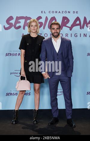 Dani Carvajal e Daphne Canizares parteciperà alla prima "El Corazon De Sergio Ramos" al Museo Reina Sofia di Madrid, Spagna. Settembre 10, 2019. (Foto di A. Ware/NurPhoto) Foto Stock