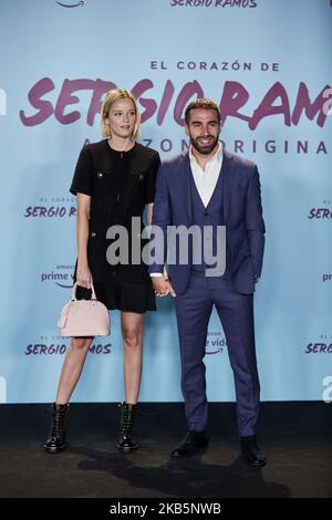 Dani Carvajal e Daphne Canizares parteciperà alla prima "El Corazon De Sergio Ramos" al Museo Reina Sofia di Madrid, Spagna. Settembre 10, 2019. (Foto di A. Ware/NurPhoto) Foto Stock