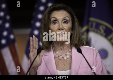 Il portavoce degli Stati Uniti della casa Nancy Pelosi (D-Calif) tiene la sua conferenza settimanale di notizie su Capitol Hill, Washington D.C. 12 settembre 2019. (Foto di Aurora Samperio/NurPhoto) Foto Stock