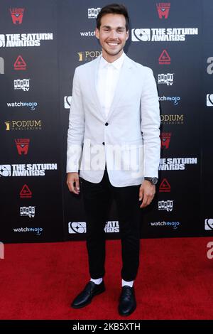 HOLLYWOOD, LOS ANGELES, CALIFORNIA, USA - 13 SETTEMBRE: Chris Wood arriva ai 45th Annual Saturn Awards che si tengono ad Avalon Hollywood il 13 settembre 2019 a Hollywood, Los Angeles, California, Stati Uniti. (Foto di David Acosta/Image Press Agency/NurPhoto) Foto Stock