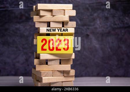 felice anno nuovo, semplice, d'oro, champagne 2021, 2022,2023 Foto Stock