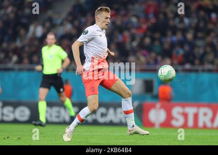 Flynn Downes durante la partita della UEFA Europa Conference League FCSB vs Ham United all'Arena Na?ional?, Bucarest, Romania. 3rd Nov 2022. (Foto di Stefan Constantin/News Images) a Bucarest, Romania, il 11/3/2022. (Foto di Stefan Constantin/News Images/Sipa USA) Credit: Sipa USA/Alamy Live News Foto Stock