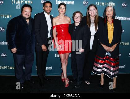 LOS ANGELES, CALIFORNIA, USA - 16 SETTEMBRE: Adrian Martinez, Michael Ealy, COBie Smulders, Cole Sibus, Camryn Manheim e Tantoo Cardinal arrivano alla "Stumptown" di Los Angeles tenutasi il 16 settembre 2019 al Petersen Automotive Museum a Los Angeles, California, Stati Uniti. (Foto di Xavier Collin/Image Press Agency/NurPhoto) Foto Stock