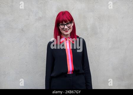 Ospite fuori Prada alla Fashion Week di Milano, Italia, il 18 2019 settembre (Foto di Mairo Cinquetti/NurPhoto) Foto Stock