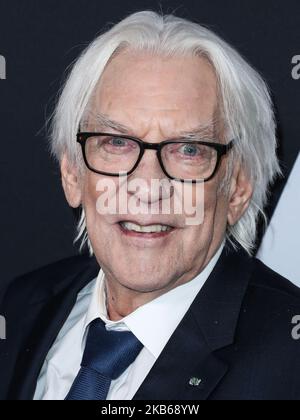 HOLLYWOOD, LOS ANGELES, CALIFORNIA, USA - 18 SETTEMBRE: L'attore Donald Sutherland arriva alla Los Angeles Premiere del 'ad Astra' di 20th Century Fox tenutasi all'ARCLIGHT Cinemas Hollywood Cinerama Dome il 18 agosto 2019 a Hollywood, Los Angeles, California, Stati Uniti. (Foto di Xavier Collin/Image Press Agency/NurPhoto) Foto Stock