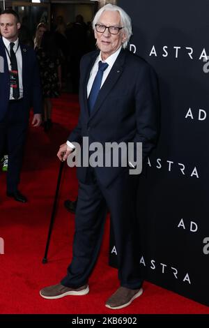 HOLLYWOOD, LOS ANGELES, CALIFORNIA, USA - 18 SETTEMBRE: L'attore Donald Sutherland arriva alla Los Angeles Premiere del 'ad Astra' di 20th Century Fox tenutasi all'ARCLIGHT Cinemas Hollywood Cinerama Dome il 18 agosto 2019 a Hollywood, Los Angeles, California, Stati Uniti. (Foto di Xavier Collin/Image Press Agency/NurPhoto) Foto Stock