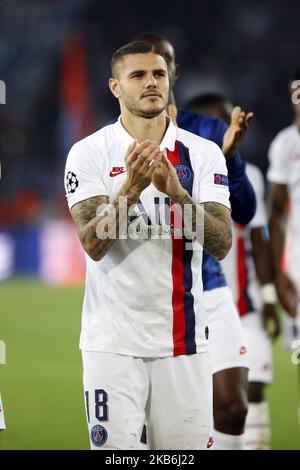 Mauro Icardi di PSG durante la UEFA Champions League, Gruppo A partita di calcio tra Parigi Saint-Germain e Real Madrid il 18 settembre 2019 allo stadio Parc des Princes di Parigi, Francia (Foto di Mehdi Taamallah/NurPhoto) Foto Stock