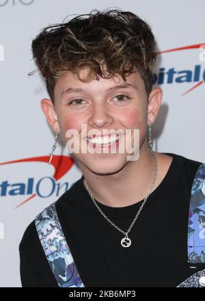 LAS VEGAS, NEVADA, USA - 21 SETTEMBRE: Jacob Sartorius arriva al 2019 iHeartRadio Music Festival - Night 2 che si tiene alla T-Mobile Arena il 21 settembre 2019 a Las Vegas, Nevada, Stati Uniti. (Foto di David Acosta/Image Press Agency/NurPhoto) Foto Stock