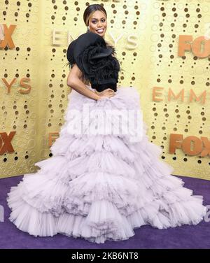 LOS ANGELES, CALIFORNIA, USA - 22 SETTEMBRE: Laverne Cox arriva ai Primetime Emmy Awards 71st che si tengono presso Microsoft Theater L.A. Live on September 22, 2019 a Los Angeles, California, Stati Uniti. (Foto di Xavier Collin/Image Press Agency/NurPhoto) Foto Stock