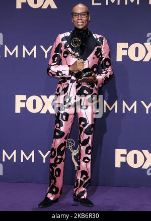 LOS ANGELES, CALIFORNIA, USA - SETTEMBRE 22: RuPaul si pone nella sala stampa al Primetime Emmy Awards 71st che si tiene al Microsoft Theater L.A. Live on September 22, 2019 a Los Angeles, California, Stati Uniti. (Foto di Xavier Collin/Image Press Agency/NurPhoto) Foto Stock