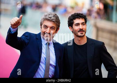 Ricardo Darin e Chino Darin parteciperanno alla prima "la Odisea de Los Giles (eroico perdenti)" durante il 67th° Festival del Cinema di San Sebastian nella città basca settentrionale spagnola di San Sebastian il 23 settembre 2019. (Foto di Manuel Romano/NurPhoto) Foto Stock