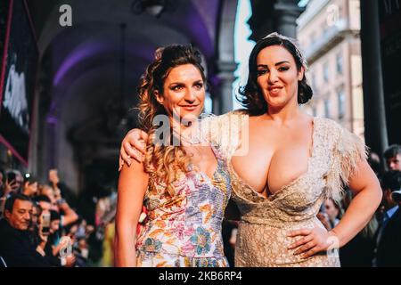 I modelli camminano sulla pista al Mad Mood Show durante la settimana della moda di Milano Primavera/Estate 2020 del 19 settembre 2019 a Milano. (Foto di Keyza Widiatmika/NurPhoto) Foto Stock