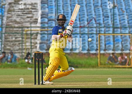 Tamil Nadu batsman Abhinav Mukund plays a shot during the Vijay Hazare Trophy match against Rajasthan at SMS Stadium in Jaipur,Rajasthan, India, Sept 24, 2019.(Photo By Vishal Bhatnagar/NurPhoto) ----IMAGE RESTRICTED TO EDITORIAL USE - STRICTLY NO COMMERCIAL USE----- (Photo by Vishal Bhatnagar/NurPhoto) Stock Photo