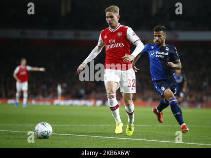 Emile Smith Rowe dell'Arsenal in azione durante il terzo round della Carabao Cup tra l'Arsenal e la Foresta di Nottingham allo stadio Emirates , Londra, Inghilterra il 24 settembre 2019. (Foto di Action Foto Sport/NurPhoto) Foto Stock