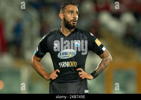 Grigoris Kastanos of Pescara Calcio 1936 during the Italian Serie B 2019/2020 match between Pescara Calcio 1936 and F.C. Crotone at Stadio Adriatico Giovanni Cornacchia on September 27, 2019 in Pescara, Italy. (Photo by Danilo Di Giovanni/NurPhoto) Stock Photo