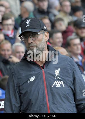 Jurgen Klopp (Liverpool Manager) e Liverpool al Bramall Lane Ground di Sheffield il 28th 2019 settembre. (Foto di Action Foto Sport/NurPhoto) Foto Stock