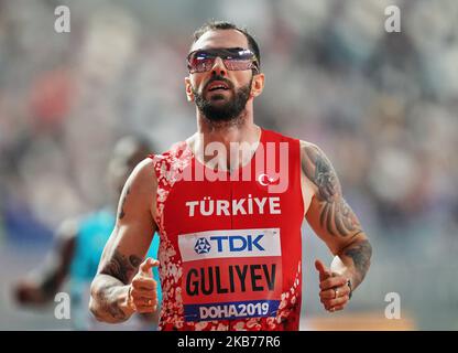 Ramil Goliyev della Turchia gareggia nei 200 metri per gli uomini durante i Campionati Mondiali di Atletica IAAF 17th allo Stadio Khalifa di Doha, in Qatar, il 29 settembre 2019. (Foto di Ulrik Pedersen/NurPhoto) Foto Stock