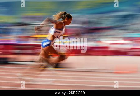 !! competere in !! Durante i Campionati mondiali di atletica leggera IAAF del 17th allo stadio Khalifa di Doha, Qatar, il 1 ottobre 2019. (Foto di Ulrik Pedersen/NurPhoto) Foto Stock