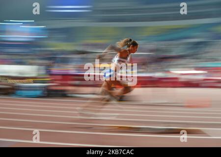 !! competere in !! Durante i Campionati mondiali di atletica leggera IAAF del 17th allo stadio Khalifa di Doha, Qatar, il 1 ottobre 2019. (Foto di Ulrik Pedersen/NurPhoto) Foto Stock
