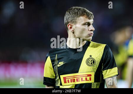 23 Nicolo Barella del FC Internazionale Milano durante la partita di gruppo della UEFA Champions League tra il FC Barcelona e il FC Internazionale Milano nello stadio Camp Nou di Barcellona 02 ottobre 2019, Spagna. (Foto di Xavier Bonilla/NurPhoto) Foto Stock