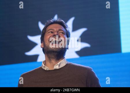 Matias Lammens presso la sede del partito ''Frente de Todos'' durante i Primari aperti simultanei e obbligatori (PASO) il 12 agosto 2019, a Buenos Aires, Argentina. (Foto di Matias Baglietto/NurPhoto) Foto Stock